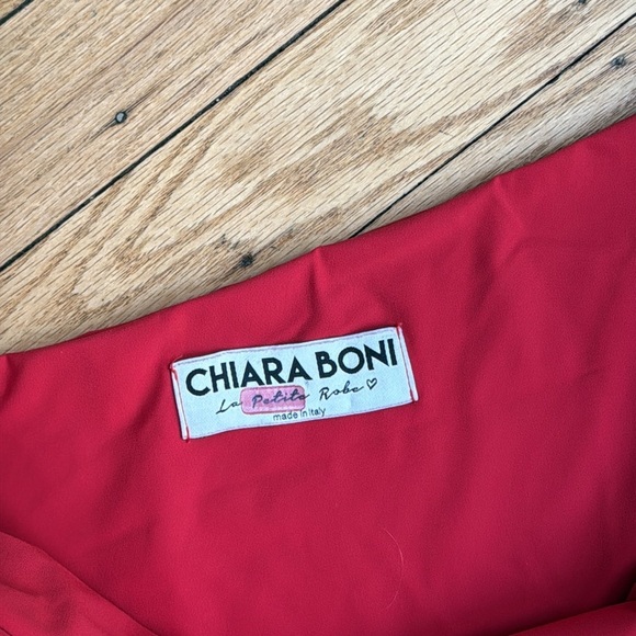 CHIARA BONI LA PETITE ROBE  Red One-Shoulder Dress size large - Picture 4 of 9